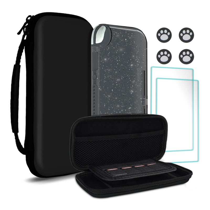 TIKOdirect Carrying Case for Nintendo Switch lite, Pink Shockproof Portable Travel Bag with Large Storage, Glitter Galaxy cover, Screen Protectors, Cute Cat Claw Thumb Grips Caps, Black - Image 1